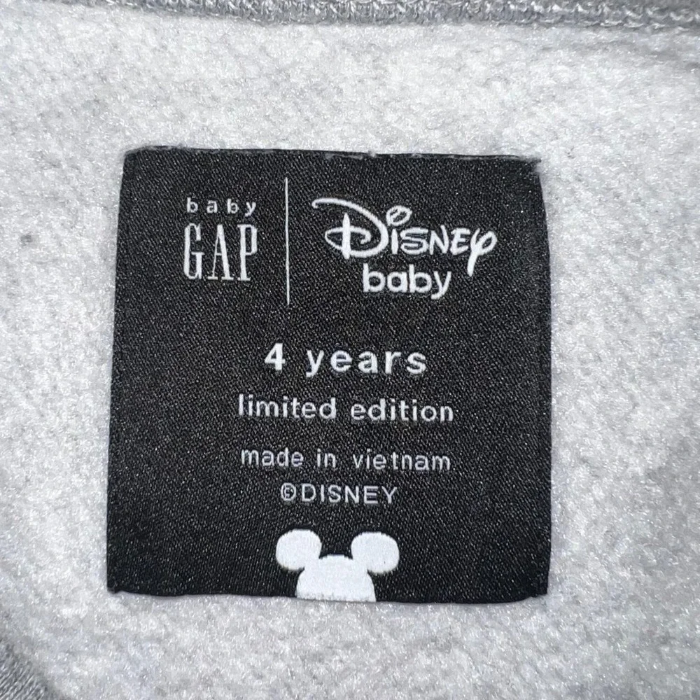 Baby‎ Gap x Disney Mickey Mouse Sweater Toddler Sz 4 Years Gray 2 Sided Pullover